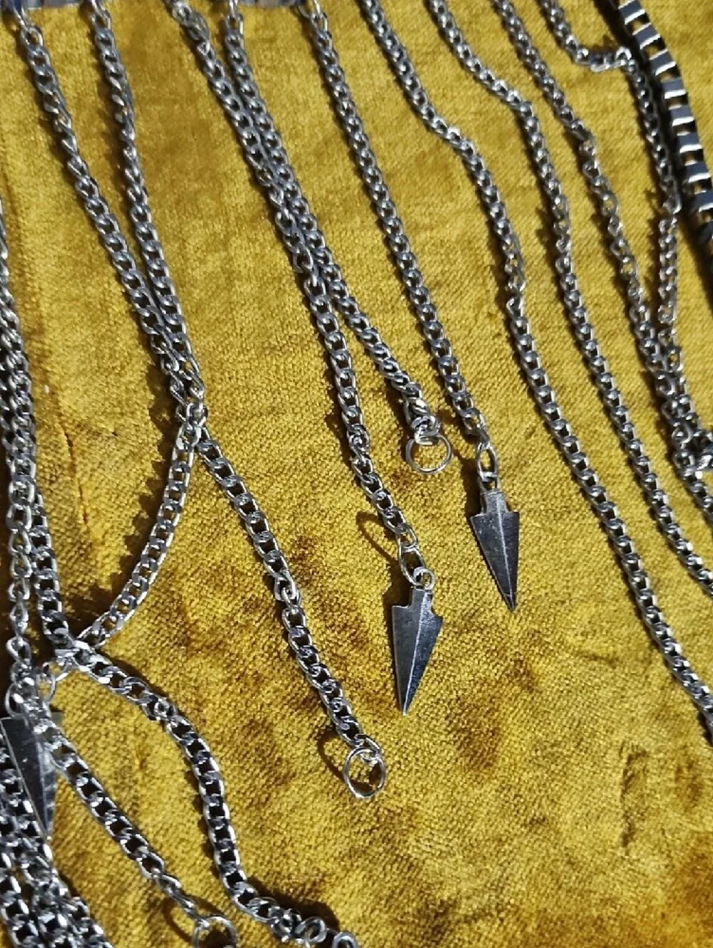 Urban Outfitters Silver Box-Link Belt With Tassle Charms